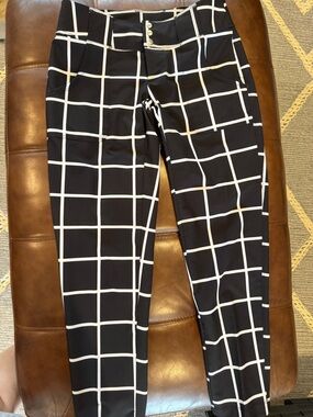 Jofit Black & White Grid Ankle Performance Pants
